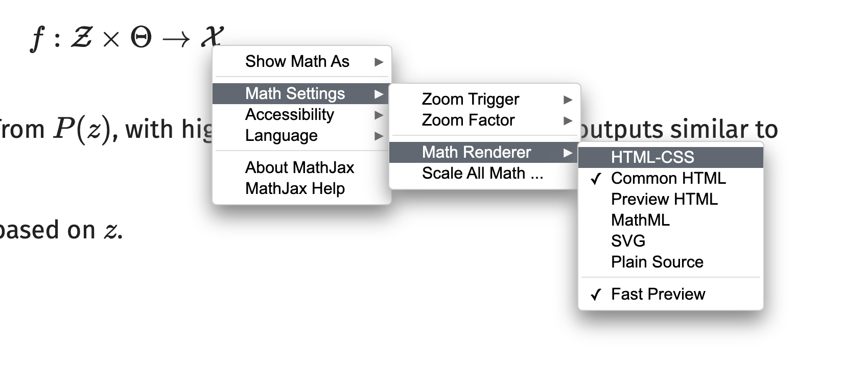 Math Settings Example